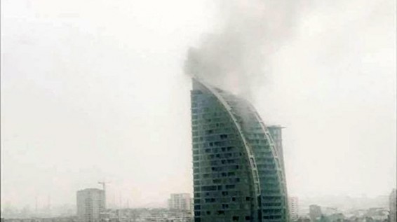 В центре Баку горит Trump Tower