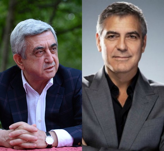 Սերժ Սարգսյանն ու Ջորջ Քլունին կարճ զրուցել են Մարզահամերգային համալիրում