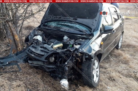 Լոռու մարզում Lada Granta-ն հայտնվել է դաշտում՝ արմատախիլ անելով մի քանի ծառ. վարորդն ու 3 ուղևորները տեղափոխվել են հիվանդանոց. Shamshyan.com