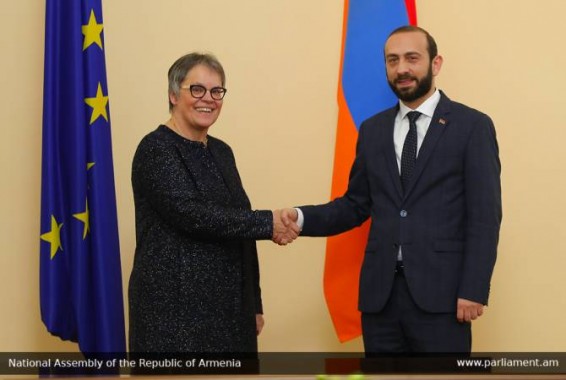 Арарат Мирзоян принял прибывшую в Армению с официальным визитом председателя ПАСЕ