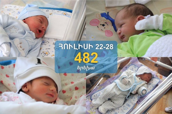 Հուլիսի 22-28-ը մայրաքաղաքի ծննդատներում լույս աշխարհ է եկել 482 երեխա
