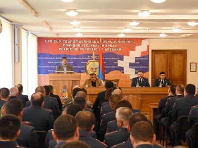 Президент Арцаха принял участие в собрании, посвященном профессиональному Дню служащего полиции