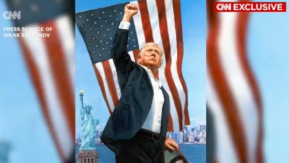 CNN показал портрет, который Путин подарил Трампу
