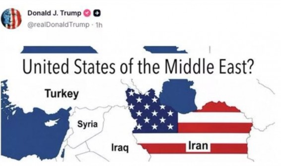 Трамп опубликовал карту с Ираном в цветах американского флага