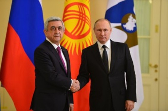 Photo. Սերժ Սարգսյանը Սանկտ Պետերբուրգում մասնակցում է Եվրասիական տնտեսական բարձրագույն խորհրդի նիստին