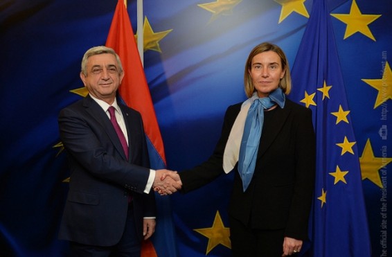 Սերժ Սարգսյանը Բրյուսելում հանդիպում է ունեցել ԵՄ բարձր ներկայացուցիչ, Եվրոպական հանձնաժողովի փոխնախագահ Ֆեդերիկա Մոգերինիի հետ