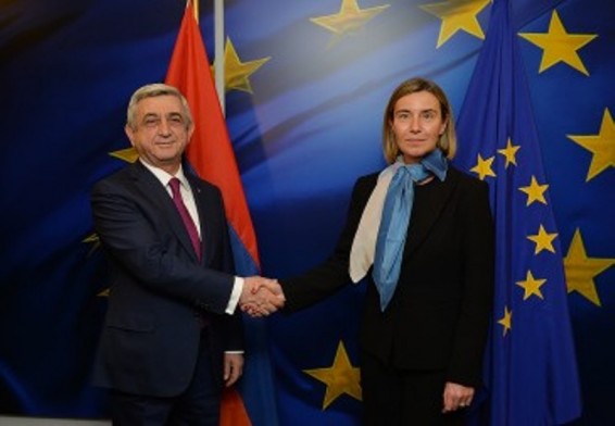 Սերժ Սարգսյանն ու Ֆեդերիկա Մոգերինին քննարկել են ՀՀ-ԵՄ նոր համաձայնագրին առնչվող հարցեր